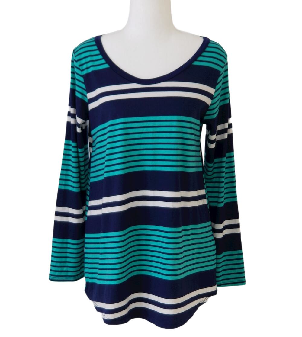 CHRIS & CAROL STRIPED TUNIC GREEN AND BLACK - Size M